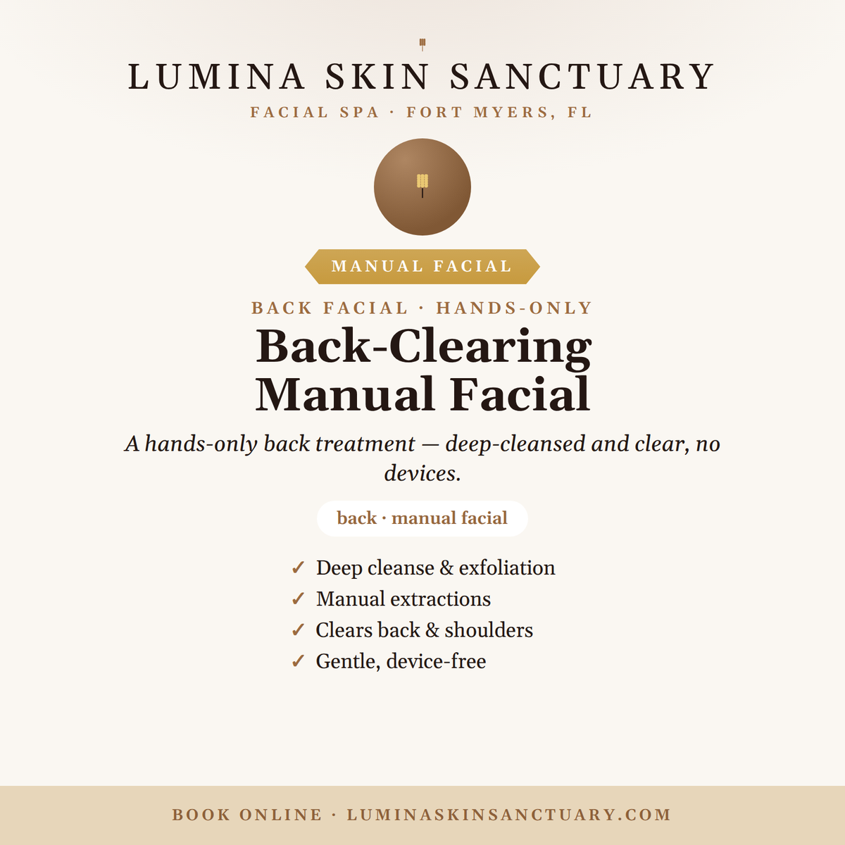 Back-Clearing Manual Facial — Lumina Skin Sanctuary, Fort Myers