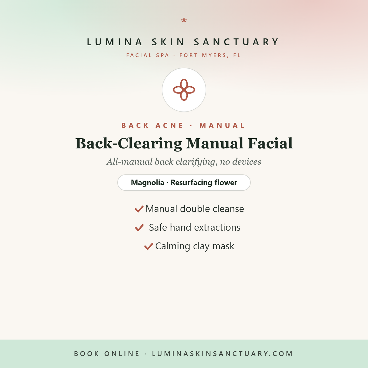 Back-Clearing Manual Facial · 3-Visit Pack — Lumina Skin Sanctuary, Fort Myers