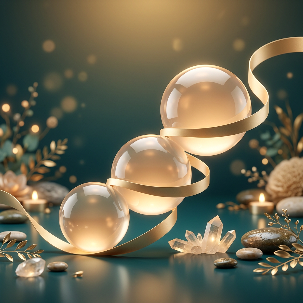 Signature 3-Visit Series package hero image with three glowing orbs and a gold ribbon