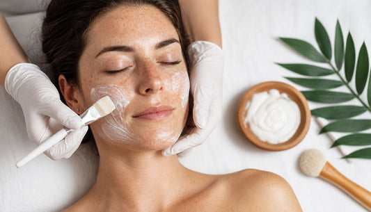 Woman with sun-damaged skin and brown spots in bright Florida daylight