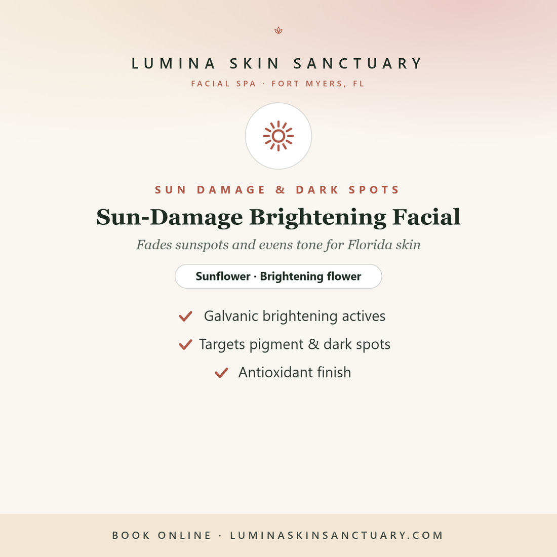 Brightening facial treatment for sun-exposed skin in Fort Myers