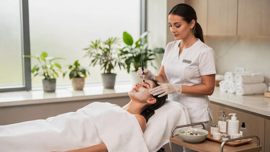 Client receiving a quick 30-minute express facial from a licensed esthetician in Fort Myers