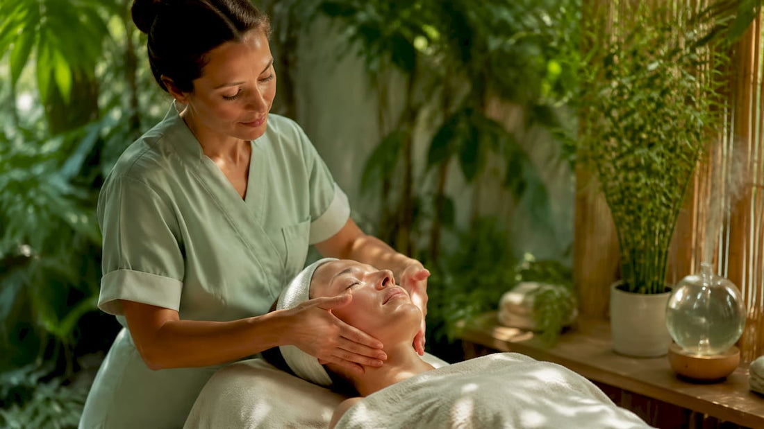 Gentle lymphatic facial massage for postpartum skin recovery at Lumina Skin Sanctuary, Fort Myers