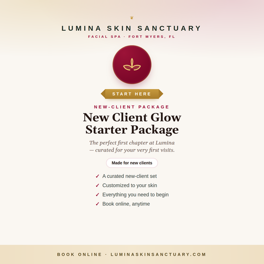Icon for Lumina's New Client Glow Starter Package, a three-facial welcome series in Fort Myers, FL