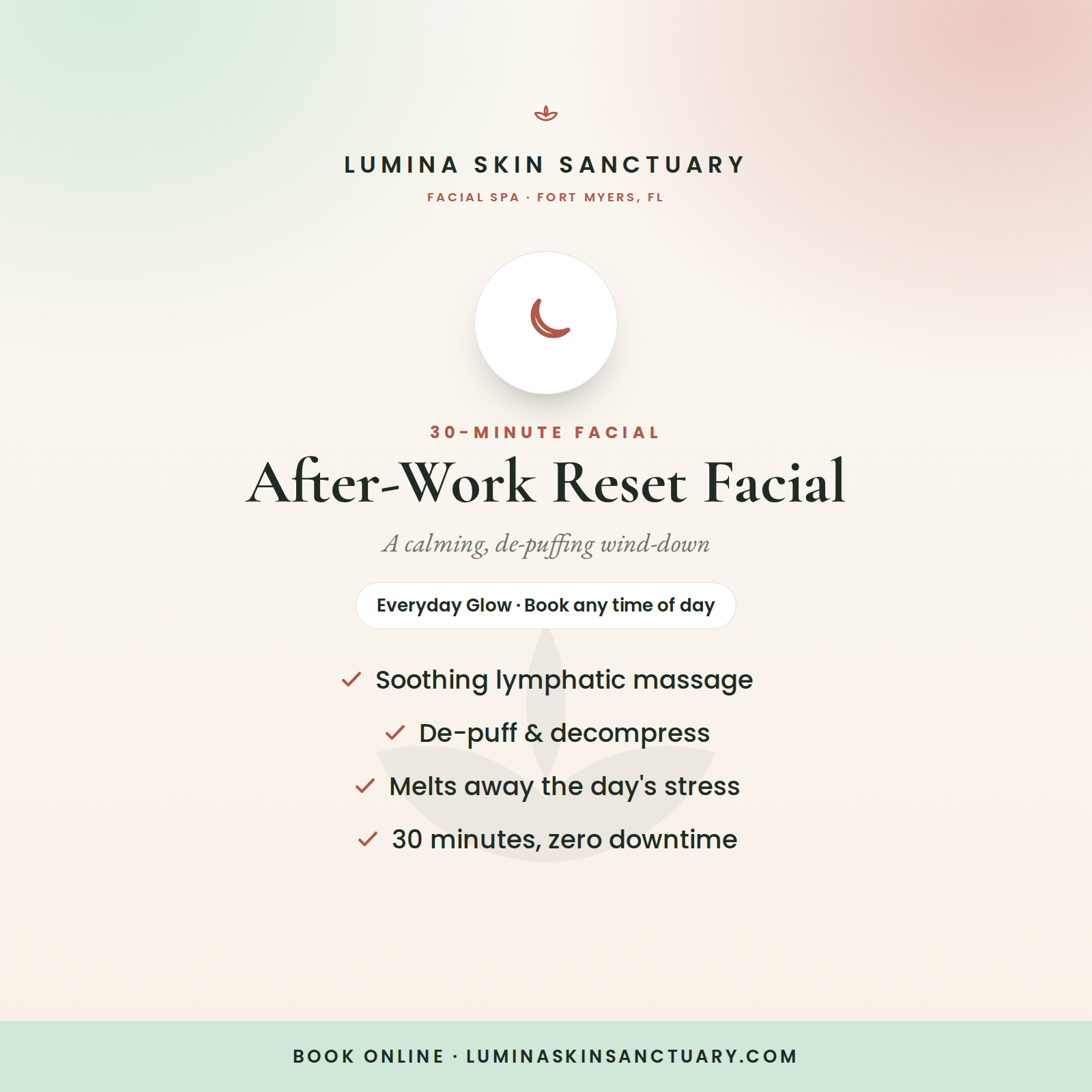After-Work Reset Facial — 30-minute express facial in Fort Myers, FL | Lumina Skin Sanctuary