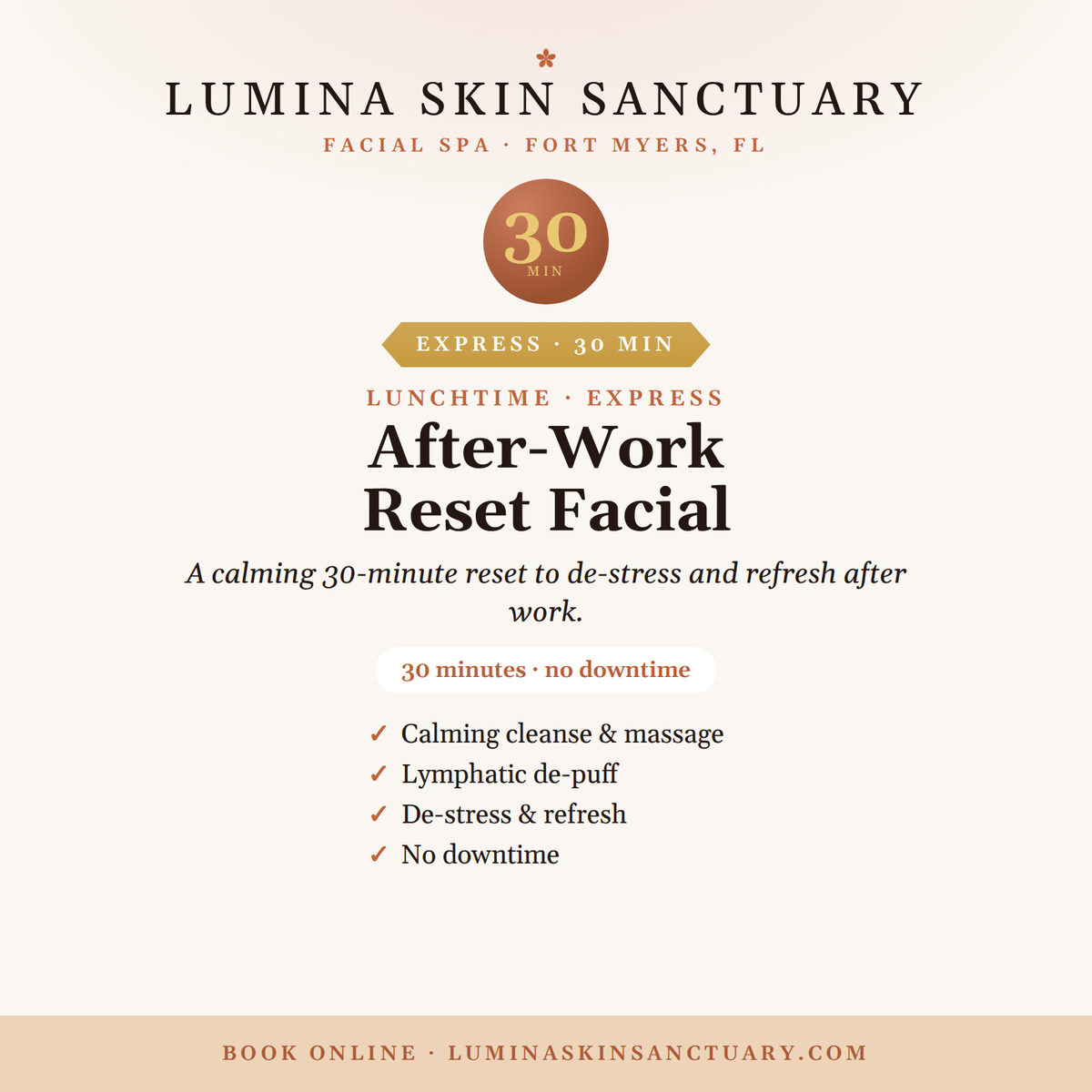 After-Work Reset Facial — Lumina Skin Sanctuary, Fort Myers