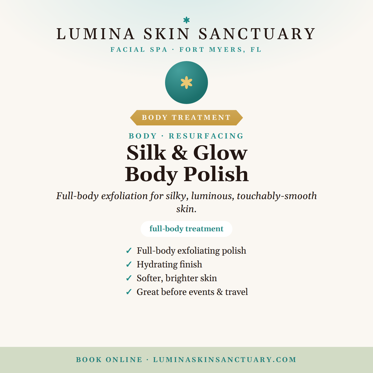 Silk & Glow Body Polish — Lumina Skin Sanctuary, Fort Myers