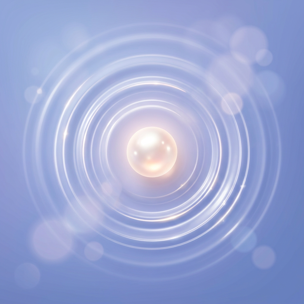 Eye Ultrasound Boost add-on hero image with soft sound-wave ripples around a pearl