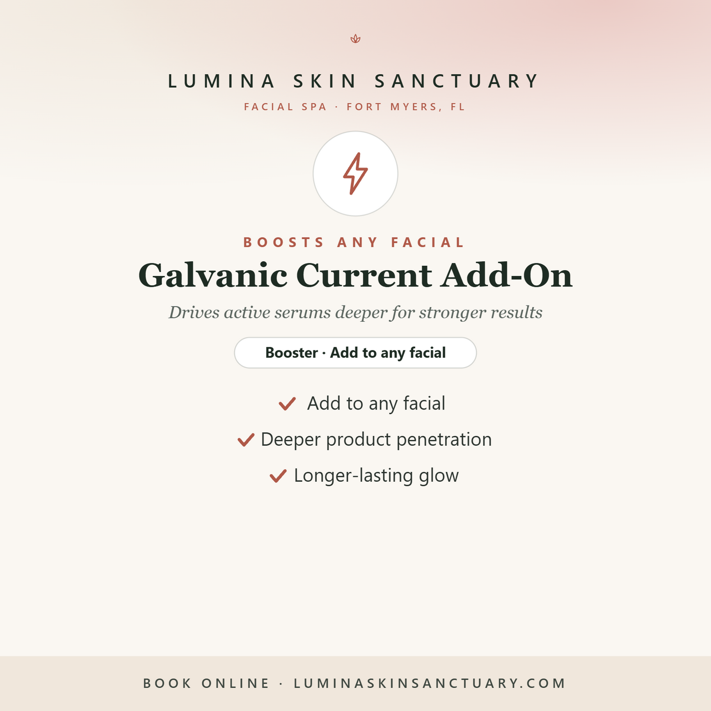 Galvanic Current Add-On — Lumina Skin Sanctuary, facial spa in Fort Myers, FL