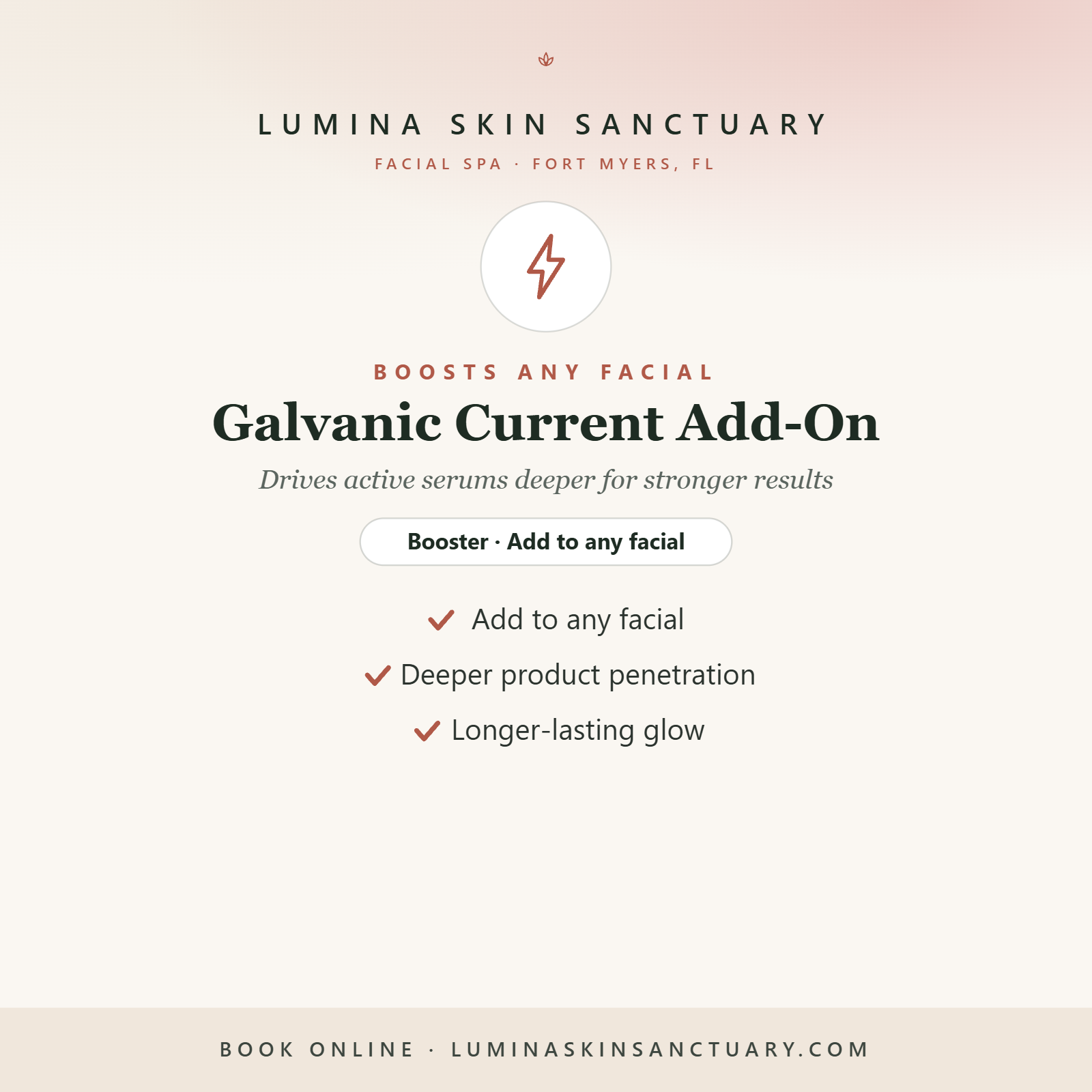 Galvanic Current Add-On — Lumina Skin Sanctuary, facial spa in Fort Myers, FL