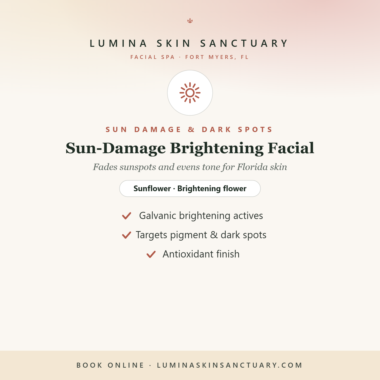 Sun-Damage Brightening Facial · 3-Visit Series — Lumina Skin Sanctuary, Fort Myers