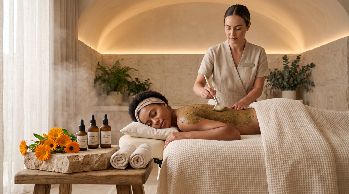 Back-clearing calendula facial at Lumina Skin Sanctuary in Fort Myers, FL