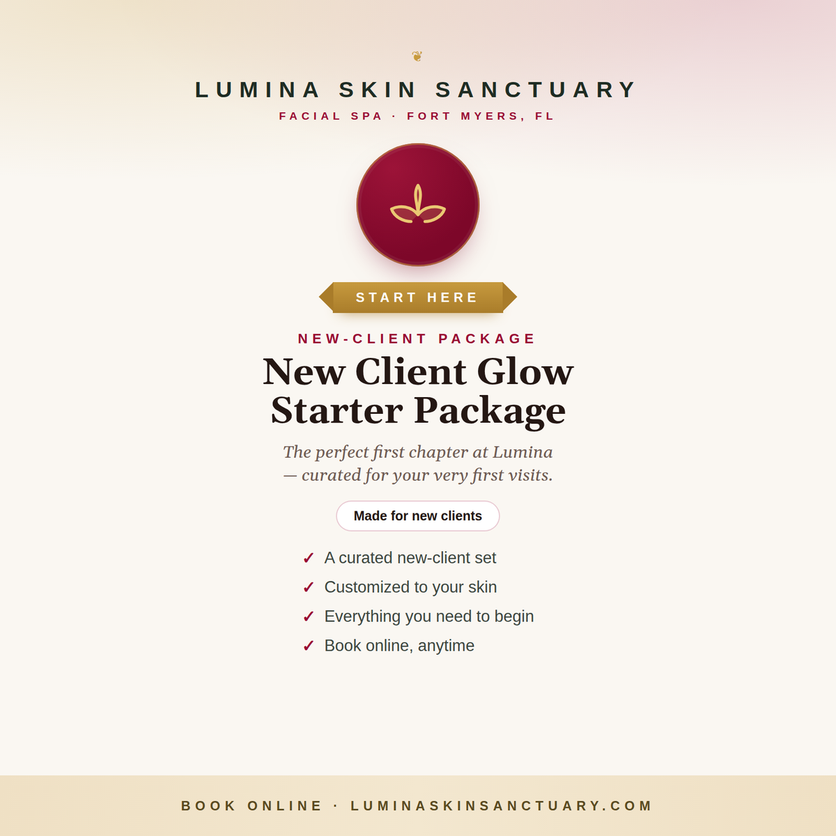 New Client Glow Starter Package — Lumina Skin Sanctuary, Fort Myers