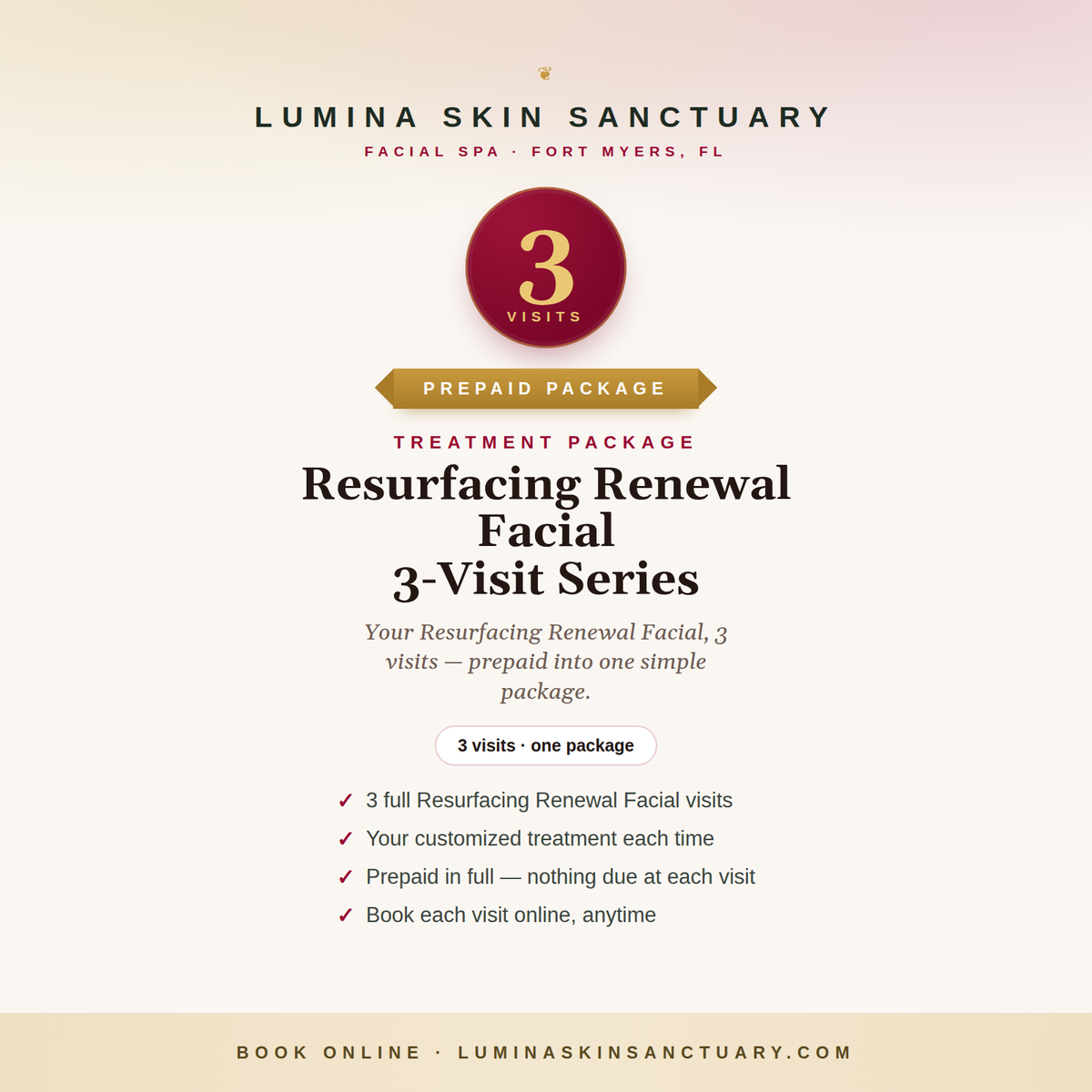 Resurfacing Renewal Facial · 3-Visit Series — Lumina Skin Sanctuary, Fort Myers